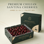 Premium Chilean Santina Cherries | Jumbo 3J–4J+ | 1.5kg Gift Box